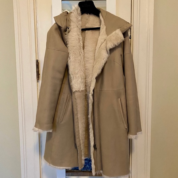 Genuine Shearling Reversible Coat - Picture 1 of 9